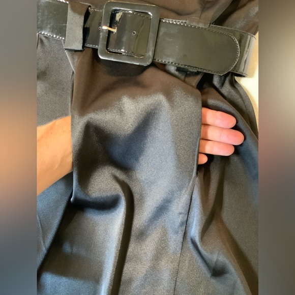 Sold…Black Satin Belted Dress - Picture 7 of 7